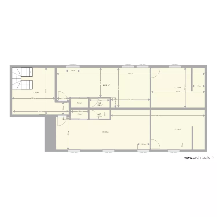 2&eacute;me &eacute;tage meubl&eacute; plaquiste. Plan de 