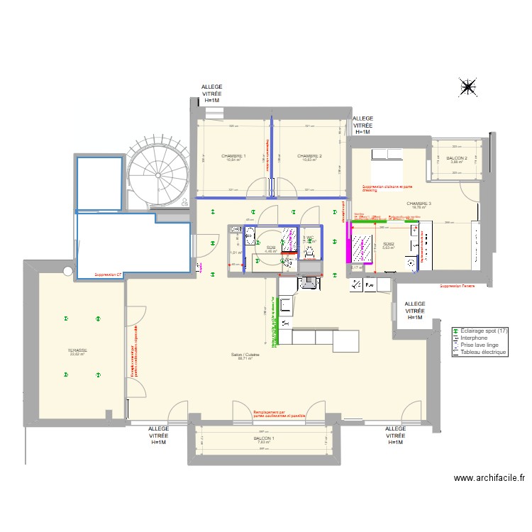 Plan Open Sky TMA v6. Plan de 16 pièces et 204 m2