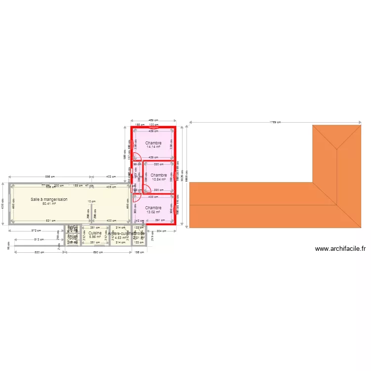 maison actuelle et agrandissement. Plan de maison actuelle et agrandissement. Plan de