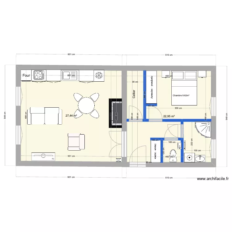 appart 2 - 50m². Plan de appart 2 - 50m². Plan de