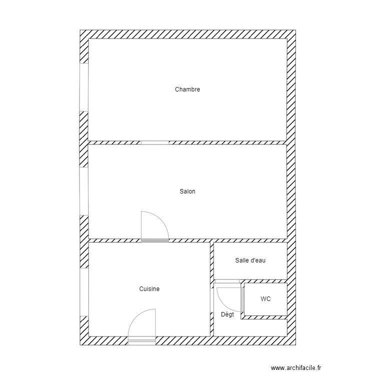 Corb3. Plan de 6 pièces et 49 m2