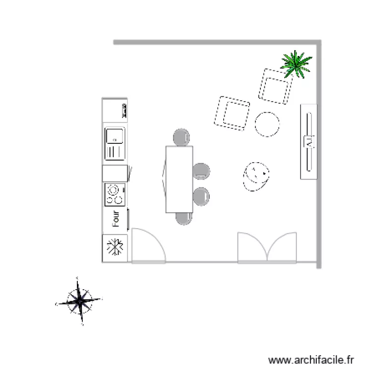 CUISINE IMPLANTATION MASSE . Plan de 