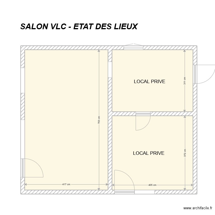 VLC - ETAT DES LIEUX. Plan de 3 pièces et 57 m2