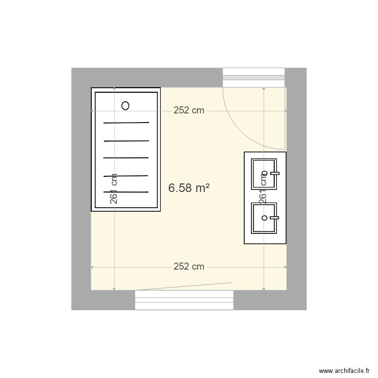 BARRAT. Plan de 1 pièce et 7 m2