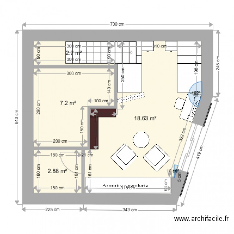 projet dextention . Plan de 0 pièce et 0 m2