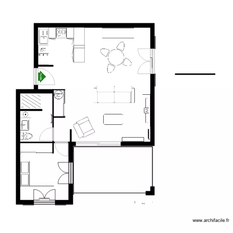 Essai meubl&eacute;. Plan de 