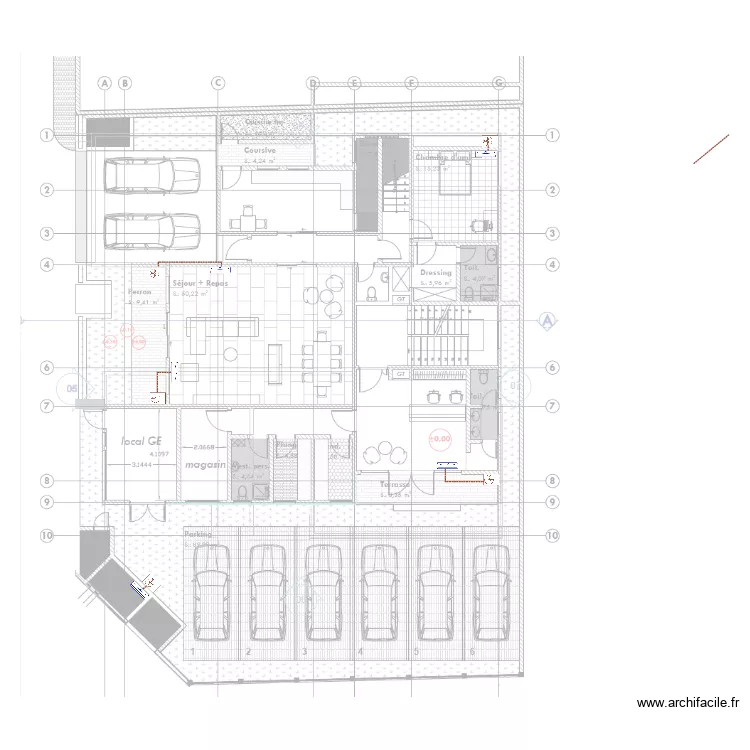 Climatisation RDC b&acirc;timent habitation BONADIWOTO. Plan de 0 pièce et 0 m2
