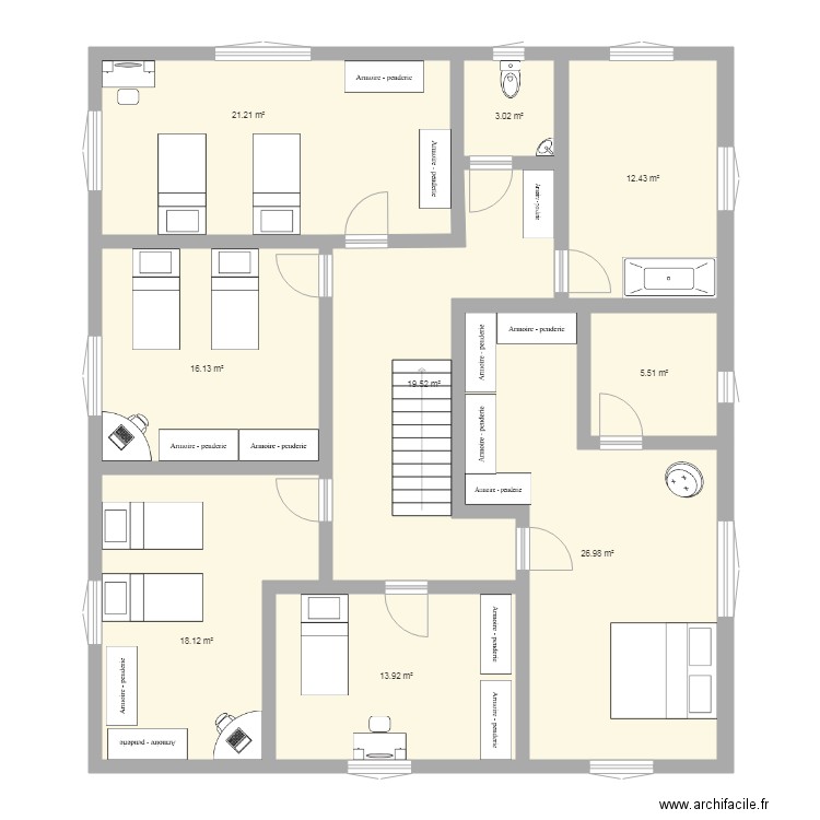 Maison Paris étage 03. Plan de 0 pièce et 0 m2