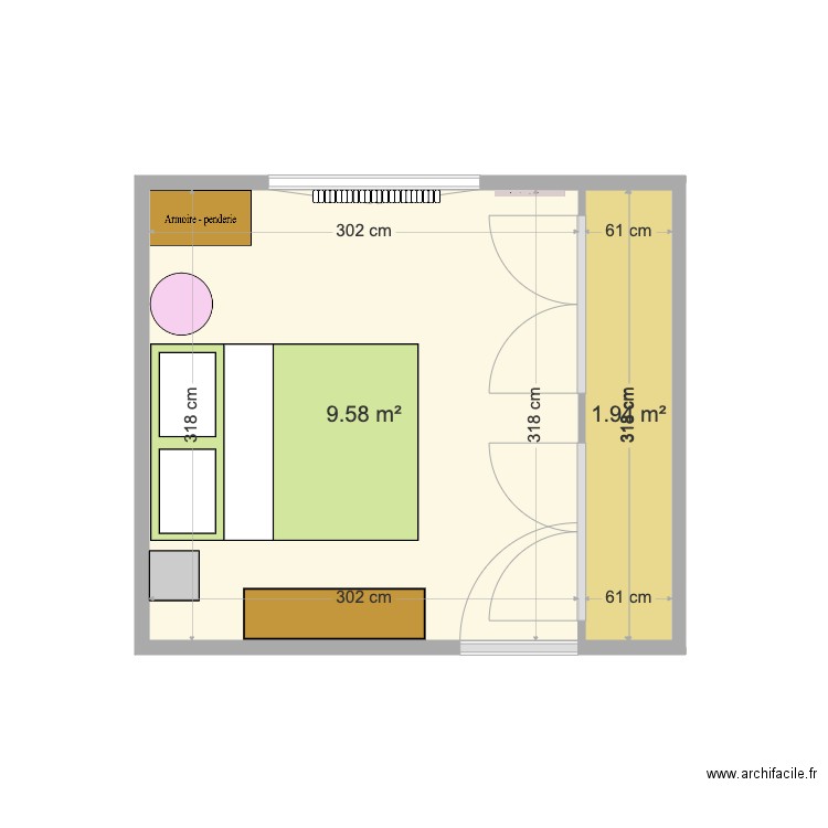 Chambre Boileau. Plan de 0 pièce et 0 m2