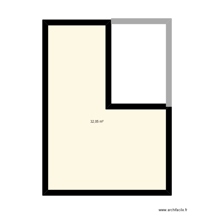 chambre froide. Plan de 1 pièce et 32 m2