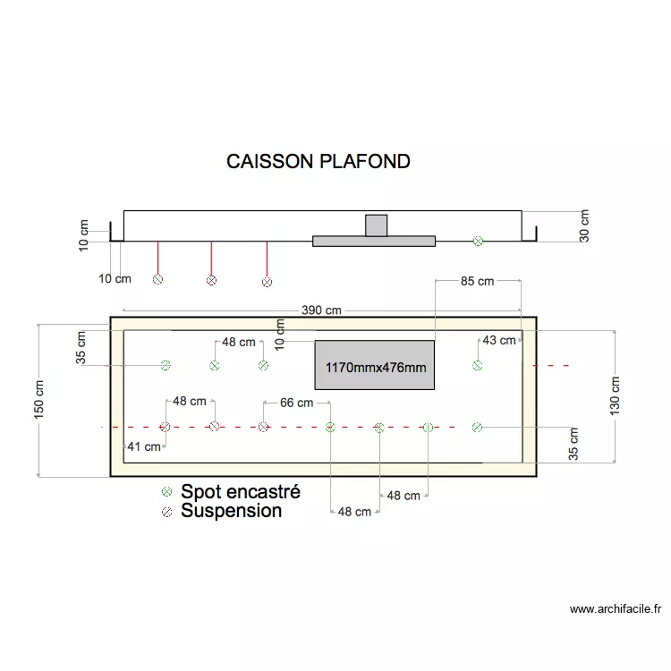 caisson fond plafond cuisine 1 . Plan de 