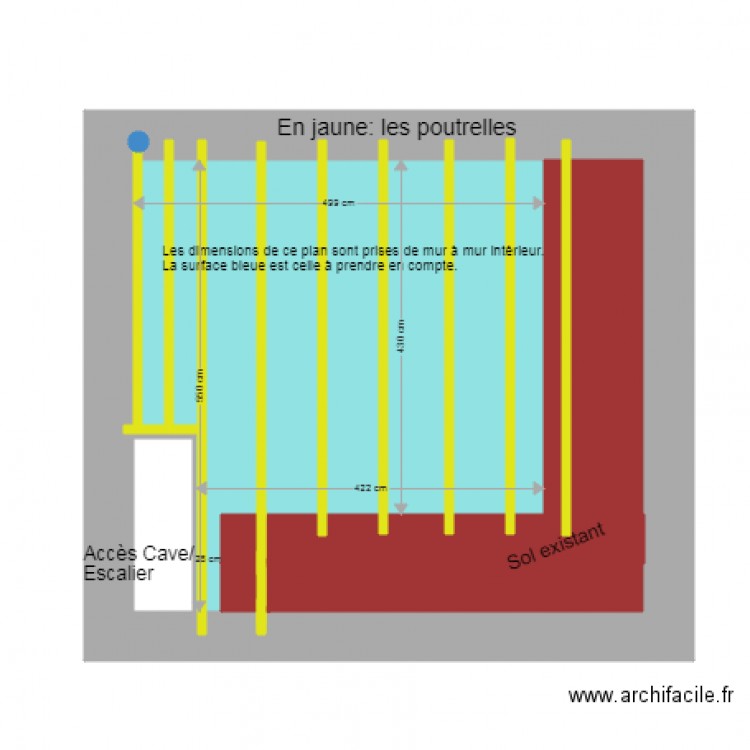 Plan plancher beton visualisation poutrelle. Plan de 0 pièce et 0 m2