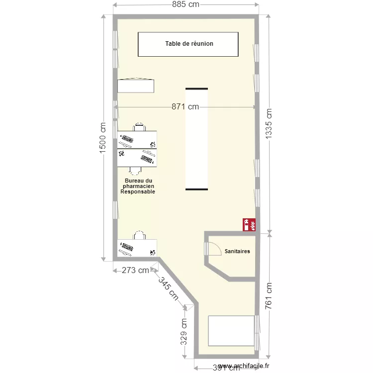 PLAN annot&eacute; &eacute;quipements. Plan de 