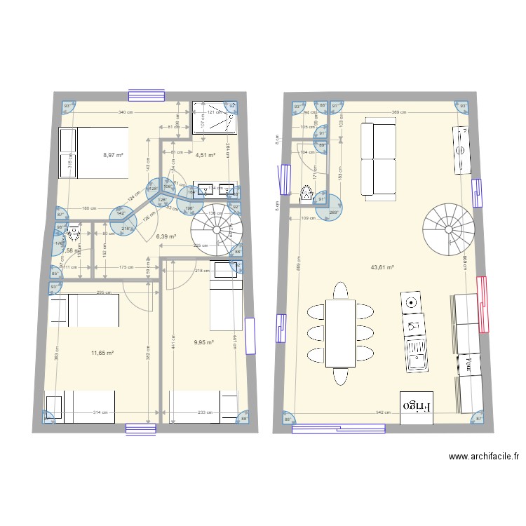 barroux bis. Plan de 7 pièces et 87 m2