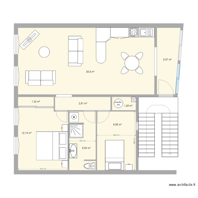 Appt 2ème B. Plan de 0 pièce et 0 m2