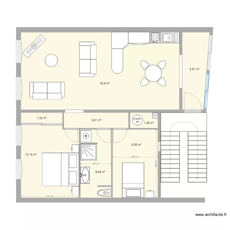 Appt 2&egrave;me B. Plan de 