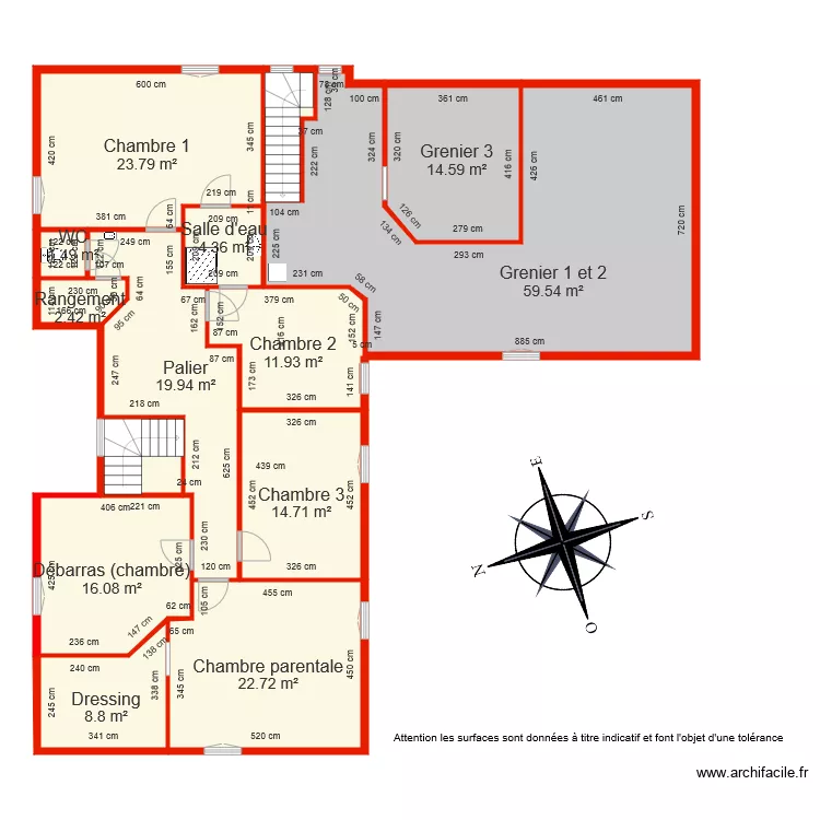 BI 4038 Etage c&ocirc;t&eacute;. Plan de 