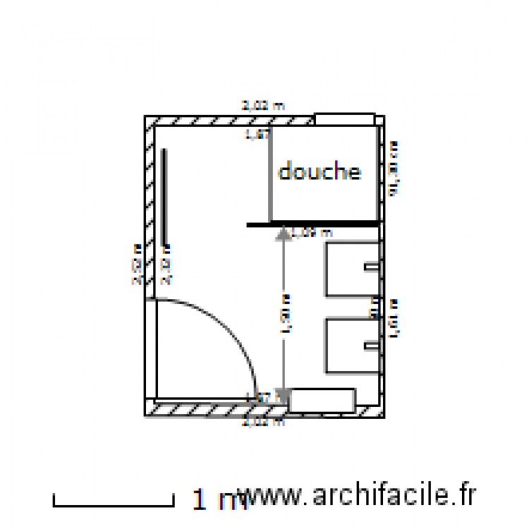 salle eau suite NORD. Plan de 0 pièce et 0 m2
