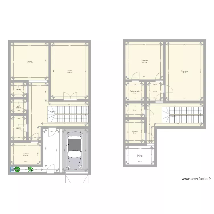 plan duplex 150 m. Plan de 