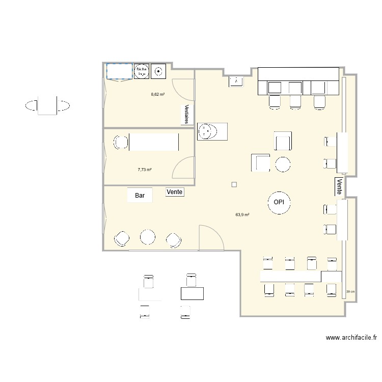 BASEL NB18 2022 version 2. Plan de 3 pièces et 80 m2