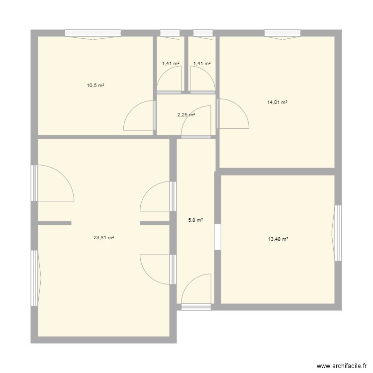 F3 85 av d Alsace. Plan de 8 pièces et 73 m2