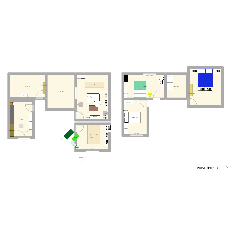 NTA RDC 2. Plan de 9 pièces et 103 m2