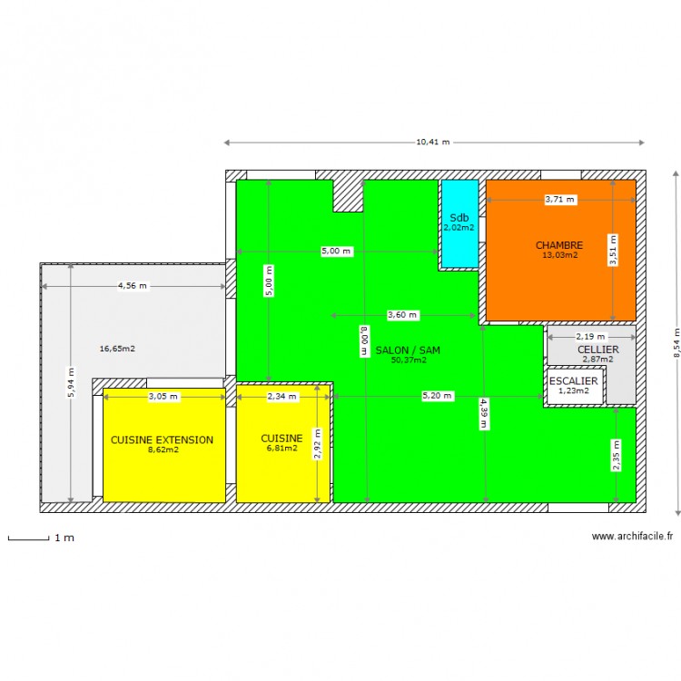 LUYNES RDC extension. Plan de 0 pièce et 0 m2