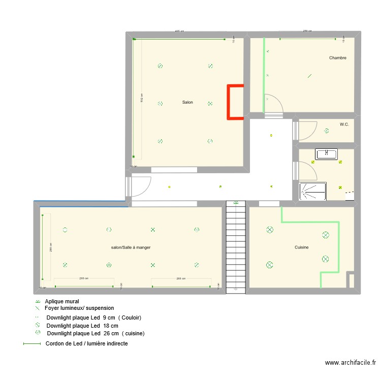 Marc Perron / Dª Clotilde. Plan de 6 pièces et 93 m2