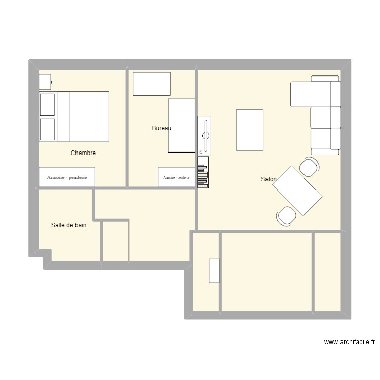 Plan appart . Plan de 9 pièces et 55 m2