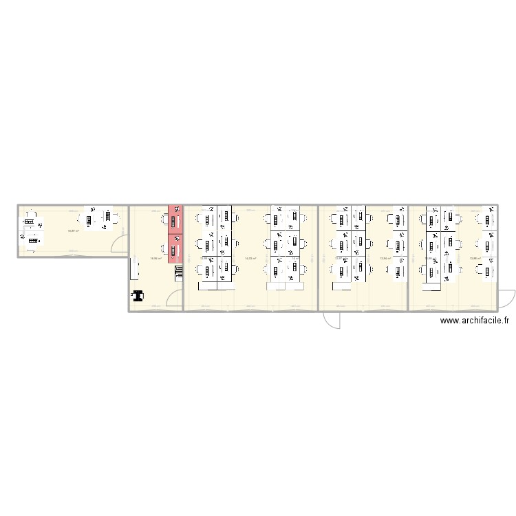 Bureau existant Parkings LOIRE. Plan de 9 pièces et 132 m2