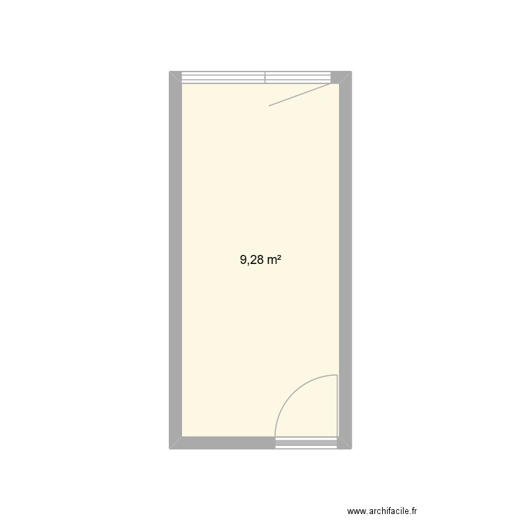Plan2. Plan de 1 pièce et 9 m2