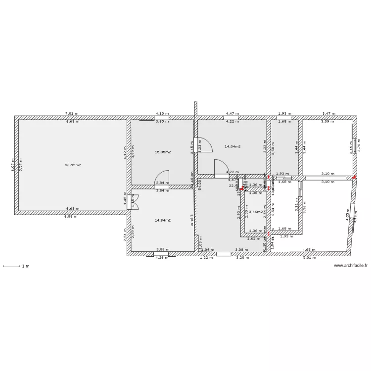 LAUW 1 ETAGE. Plan de 