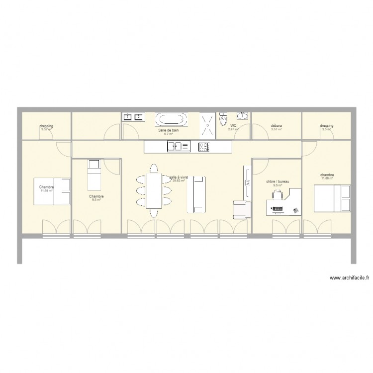 Maison enterrée. Plan de 0 pièce et 0 m2