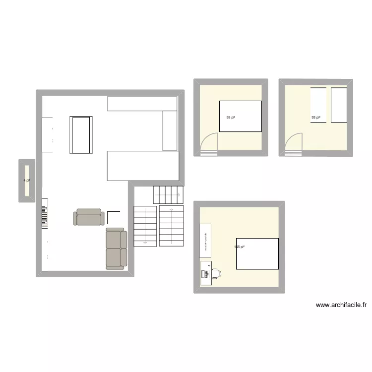 Maison. Plan de 4 et 31 m² Maison. Plan de 4 et 31 m²