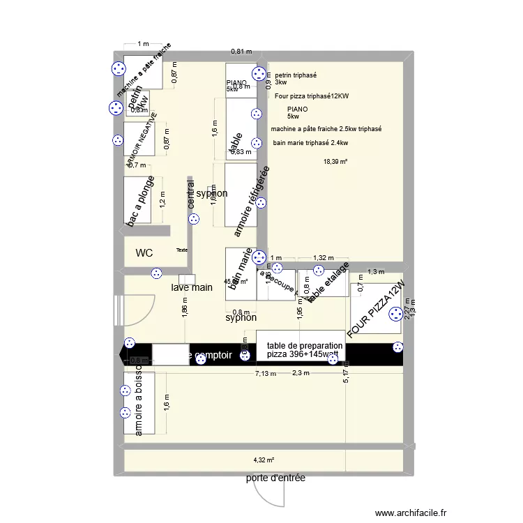 KEBAB BASSECOURT2. Plan de 3  et 69 m²