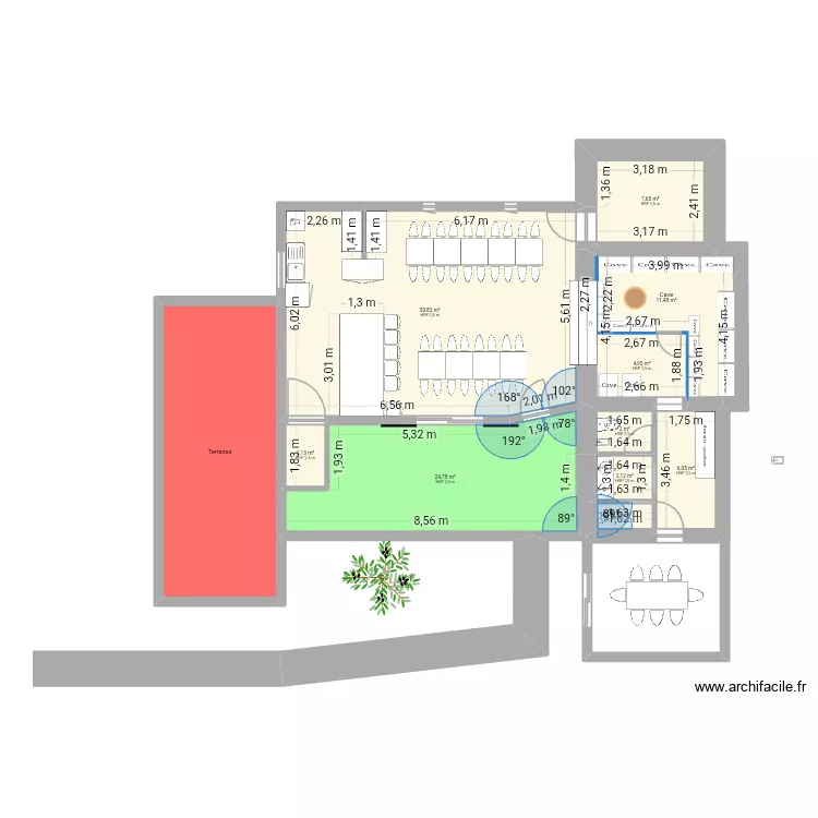 Maison. Plan de 11  et 142 m²