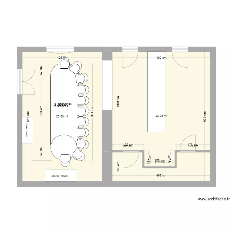 SALLE A MANGER MARNE. Plan de 