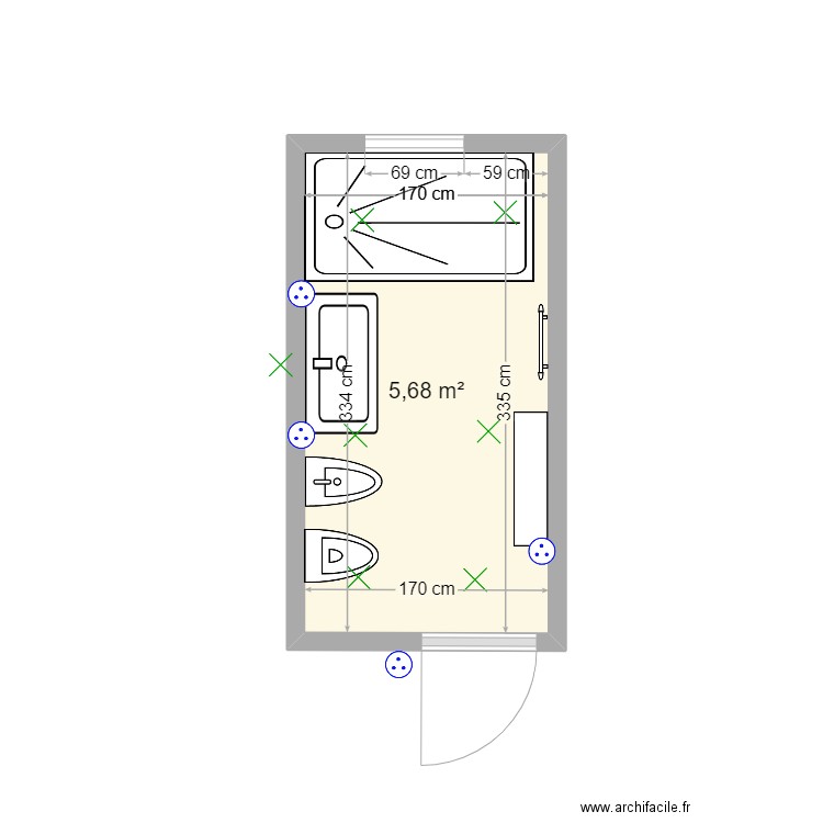 salle d'eau jean . Plan de 0 pièce et 0 m2