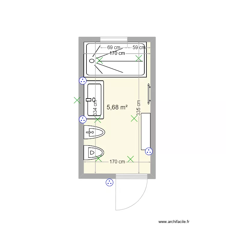 salle d'eau jean . Plan de 