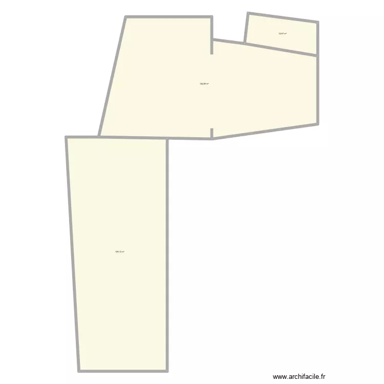 RDC maison vide. Plan de 3 Pièces et 264 m²