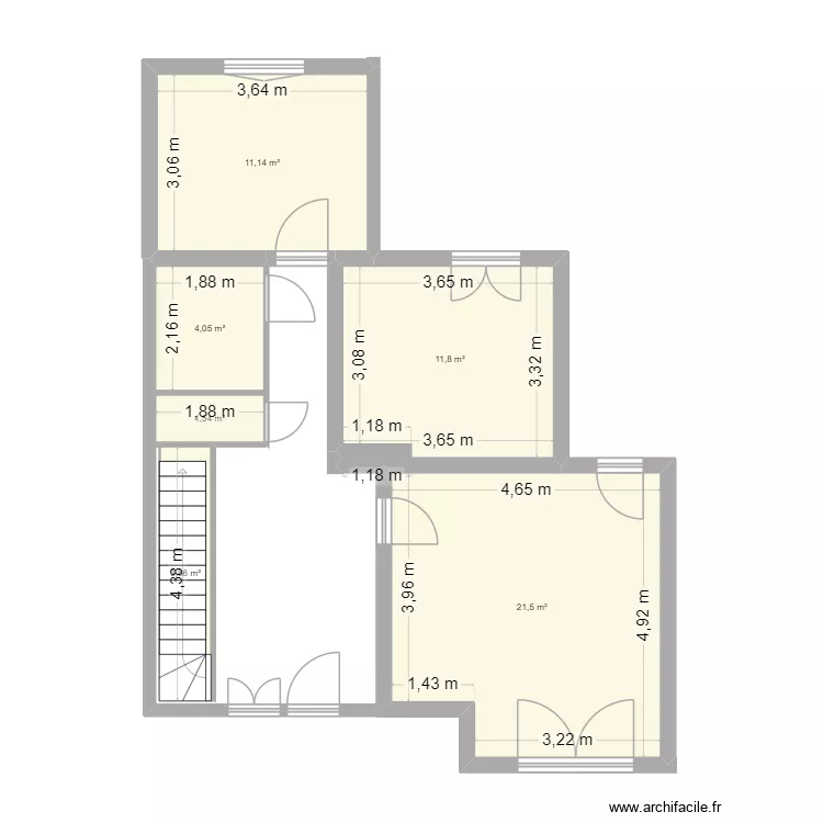 baps. Plan de 6  et 54 m²