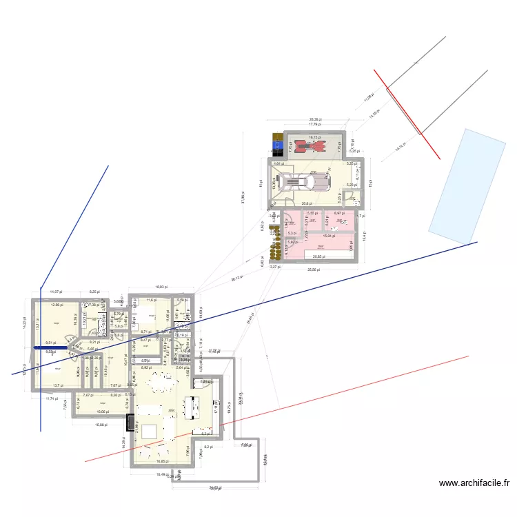 PLAN RENO GARAGE D&Eacute;TACH&Eacute; jan 2026. Plan de 24 pièces et 253 m²