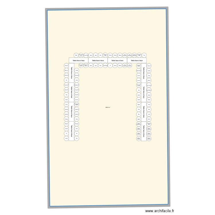 Banquet Cocotte. Plan de 1 pièce et 386 m2