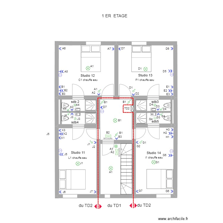reine astrid 1er. Plan de 8 pièces et 49 m2