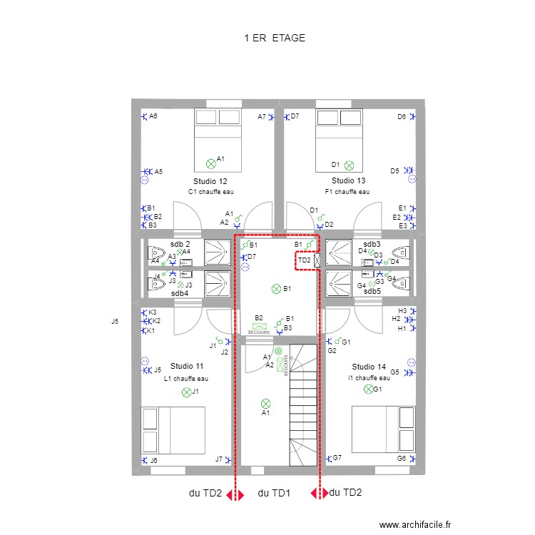 reine astrid 1er. Plan de 9 pièces et 81 m2