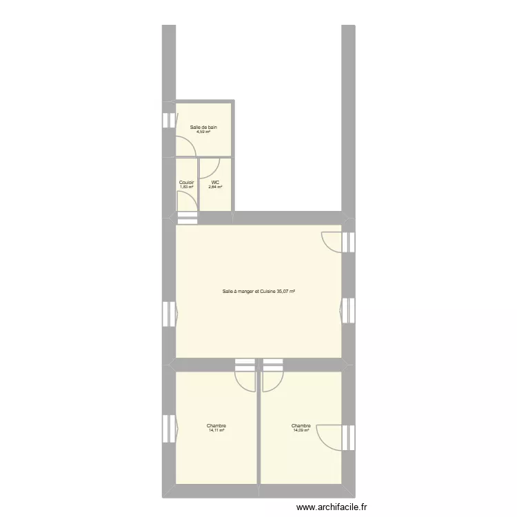 COURTOIS Norbert. Plan de 6  et 71 m²
