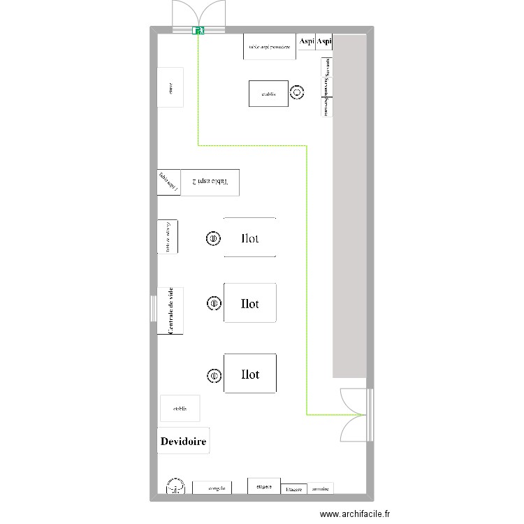 atelie. Plan de 1 pièce et 138 m2