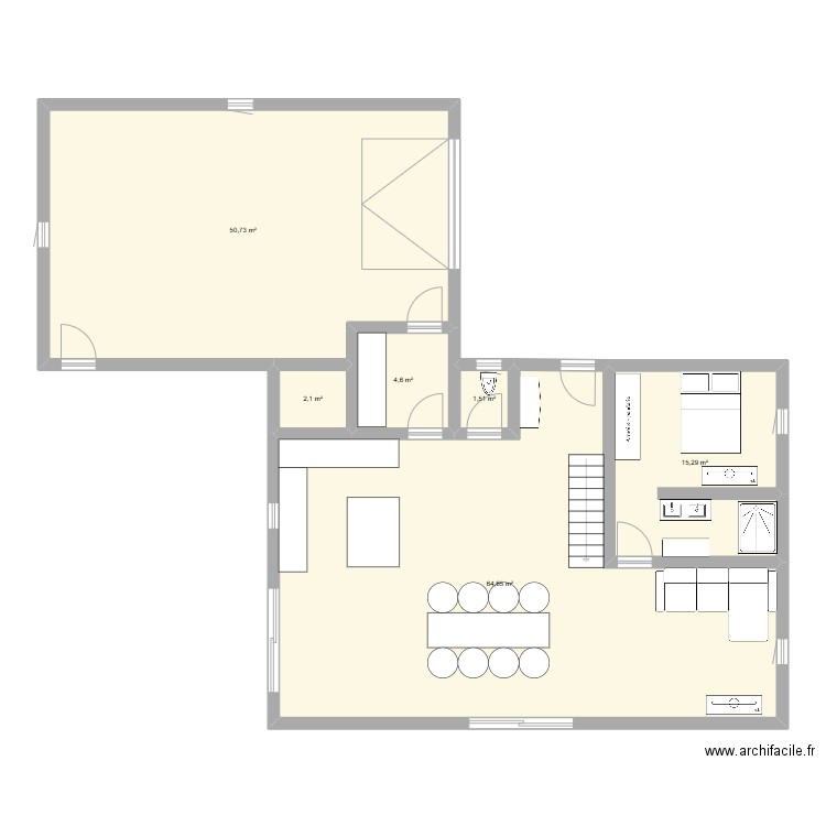 plan si grand terrain. Plan de 6 pièces et 139 m2