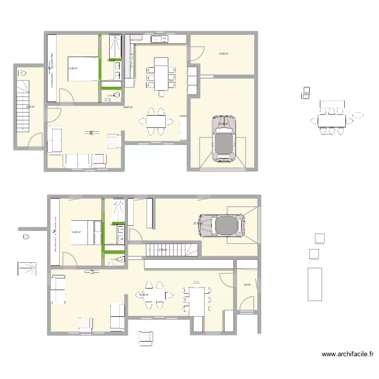 hgghghdg. Plan de 14  et 218 m²