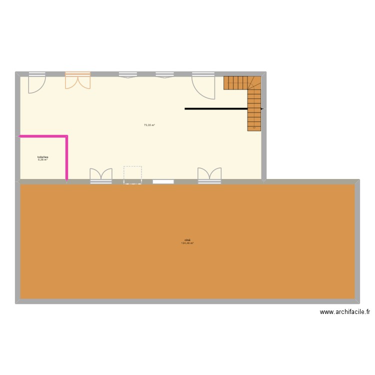 maison. Plan de 3 pièces et 204 m2